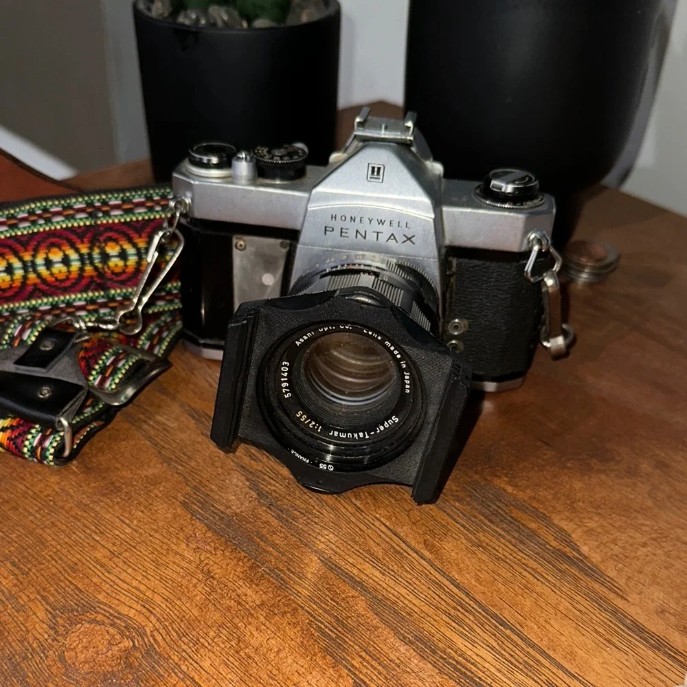 Honeywell Pentax Silver and Black Film Camera